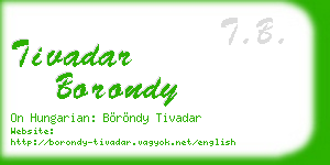 tivadar borondy business card