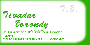 tivadar borondy business card
